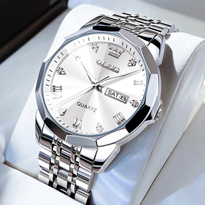 Relógio Olevs Diamante 3D com vidro de Safira